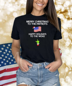 Merry Christmas to the patriots happy holidays to the woke Shirt
