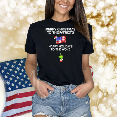 Merry Christmas to the patriots happy holidays to the woke Shirt