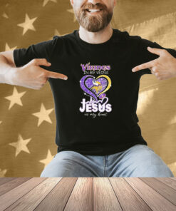 Minnesota Vikings In My Veins Jesus In My Heart Diamond Shirt