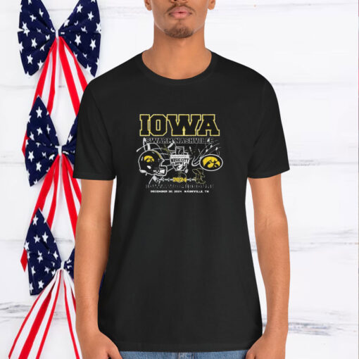 Official Iowa Hawkeyes Vs Missouri Tigers Swarm Nashville 2024 Transperfect Music City Bowl Dec 30 Shirt