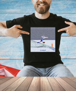 Official Josh Allen Flying Touchdown Snow Pixel Buffalo Bills NFL Shirt