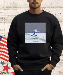 Official Josh Allen Flying Touchdown Snow Pixel Buffalo Bills NFL Shirt