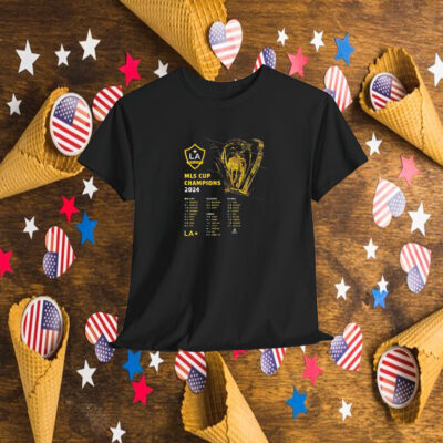 Official Los Angeles Galaxy 2024 MLS Cup Champions Roster MLSPA 500 Level Shirts