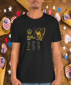 Official Los Angeles Galaxy 2024 MLS Cup Champions Roster MLSPA 500 Level Shirts