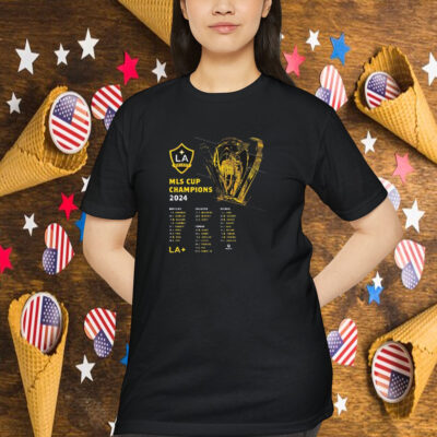 Official Los Angeles Galaxy 2024 MLS Cup Champions Roster MLSPA 500 Level Shirts