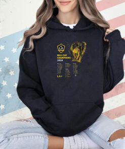 Official Los Angeles Galaxy 2024 MLS Cup Champions Roster MLSPA 500 Level Shirt