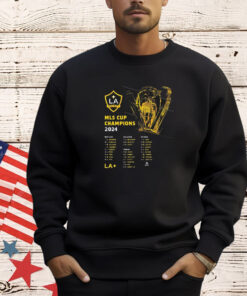 Official Los Angeles Galaxy 2024 MLS Cup Champions Roster MLSPA 500 Level Shirt