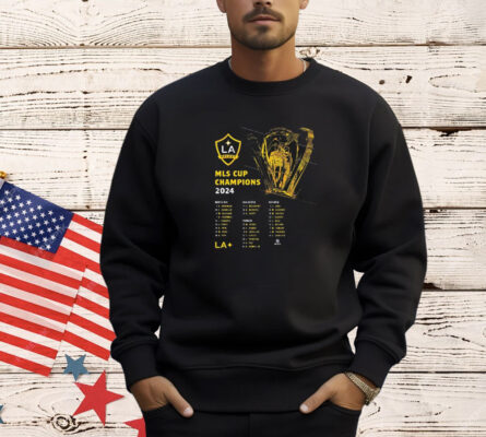 Official Los Angeles Galaxy 2024 MLS Cup Champions Roster MLSPA 500 Level Shirt