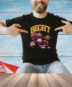 Official Rocco Becht Iowa State Cyclones Spotlight Crimson Signature Shirt