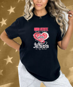 Ohio State Buckeyes In My Veins Jesus In My Heart Diamond Shirt