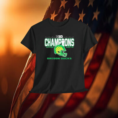 Oregon Ducks 2024 Big Ten Football Conference Champions Lucas Oil Stadium Shirt