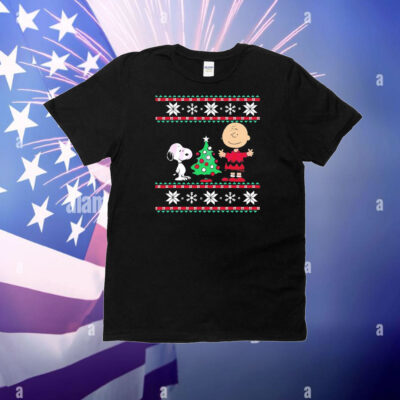 Peanuts Snoopy and Charlie Brown Christmas Tree T-Shirt