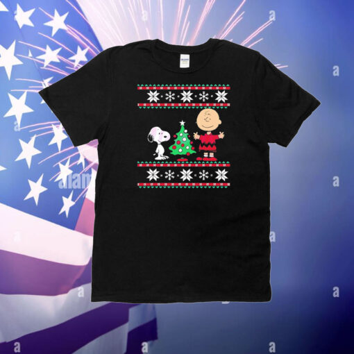 Peanuts Snoopy and Charlie Brown Christmas Tree T-Shirt