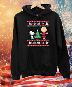 Peanuts Snoopy and Charlie Brown Christmas Tree T-Shirt