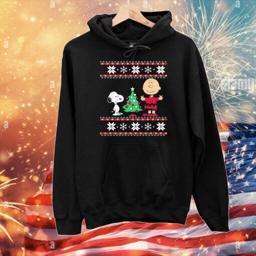 Peanuts Snoopy and Charlie Brown Christmas Tree T-Shirt