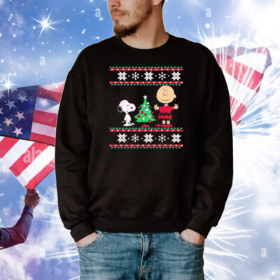 Peanuts Snoopy and Charlie Brown Christmas Tree T-Shirt