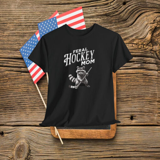 Raccoon Feral Hockey Mom Hockey Player Trash Panda T-Shirt