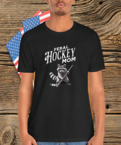 Raccoon Feral Hockey Mom Hockey Player Trash Panda T-Shirt