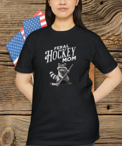 Raccoon Feral Hockey Mom Hockey Player Trash Panda T-Shirt