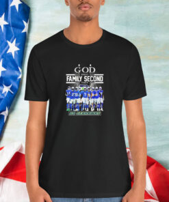 Seattle Seahawks God First Family Second Then Go Seahawks Signatures Shirt