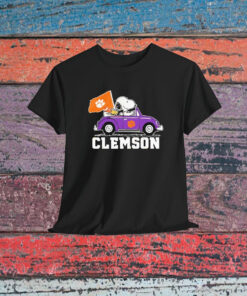 Snoopy And Woodstock Driving Car Clemson Tigers Shirt