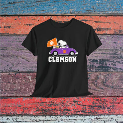 Snoopy And Woodstock Driving Car Clemson Tigers Shirt