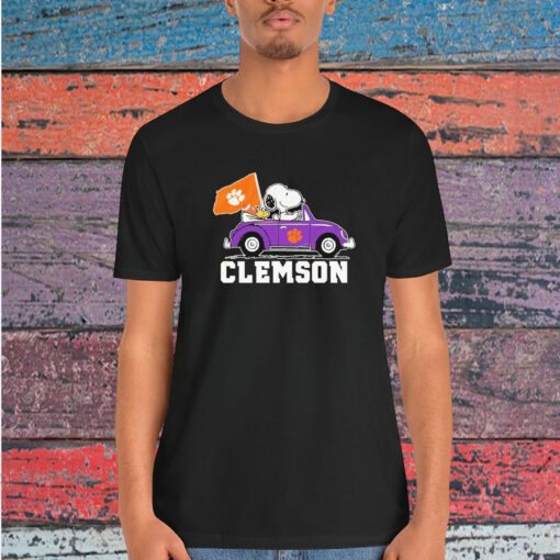 Snoopy And Woodstock Driving Car Clemson Tigers Shirt