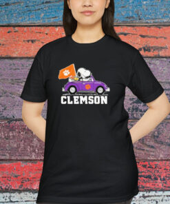 Snoopy And Woodstock Driving Car Clemson Tigers Shirt