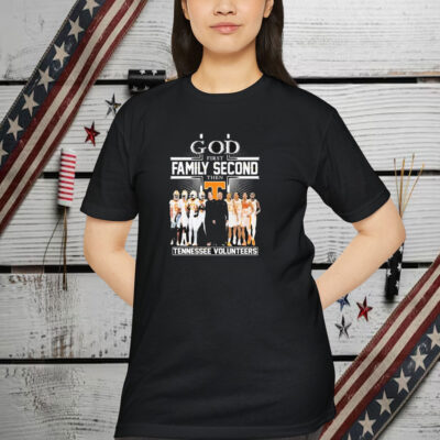 Tennessee Volunteers God First Family Second Then Football Basketbal Team Shirt