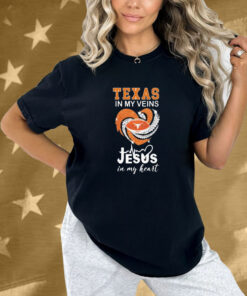 Texas Longhorns In My Veins Jesus In My Heart Diamond Shirt