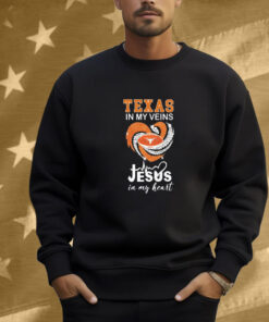 Texas Longhorns In My Veins Jesus In My Heart Diamond Shirt