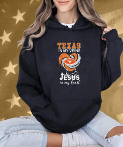 Texas Longhorns In My Veins Jesus In My Heart Diamond Shirt