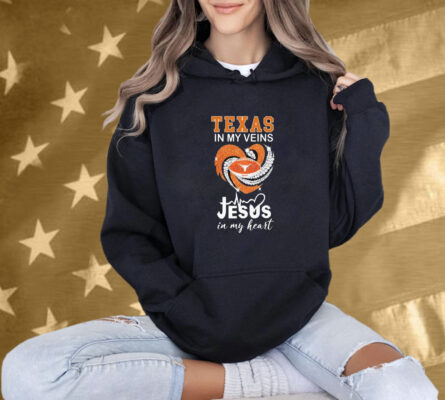 Texas Longhorns In My Veins Jesus In My Heart Diamond Shirt