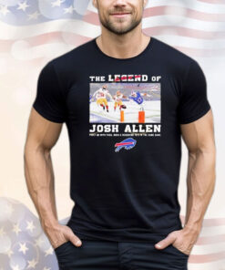 The Legend Of Josh Allen First QB With Pass Rush And Receiving To’s In The Same Game Buffalo Bills Signature T-Shirt