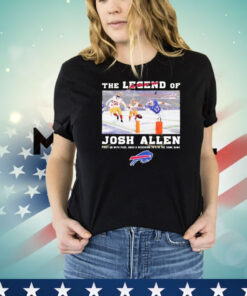 The Legend Of Josh Allen First QB With Pass Rush And Receiving To’s In The Same Game Buffalo Bills Signature T-Shirt