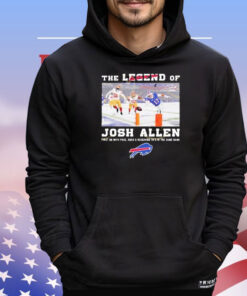 The Legend Of Josh Allen First QB With Pass Rush And Receiving To’s In The Same Game Buffalo Bills Signature T-Shirt