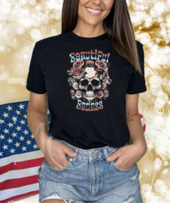Beautiful Badass Floral Slouchy Skull Shirt