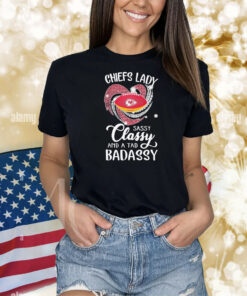 Kansas City Chiefs Lady Sassy Classy And A Tad Badassy Diamond Heart Shirt