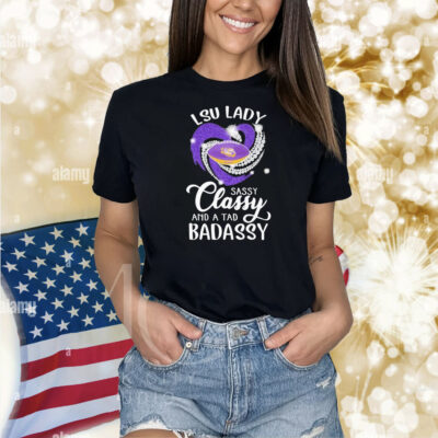Lsu Tigers Lady Sassy Classy And A Tad Badassy Diamond Heart Shirt