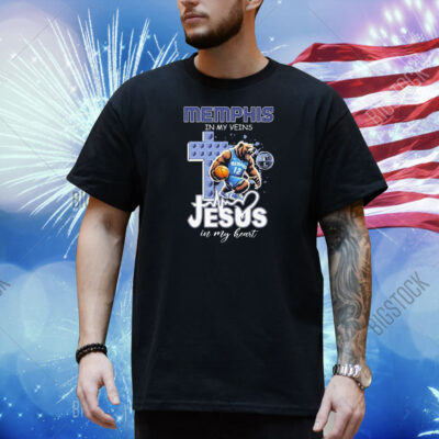 Memphis Grizzlies In My Veins Jesus In My Heart Mascot Shirt