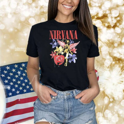 Nirvana In Utero Wings Heart Flowers Shirt