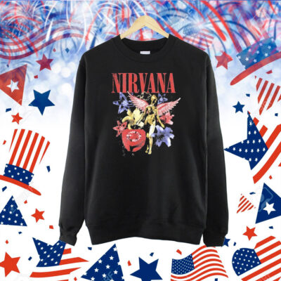 Nirvana In Utero Wings Heart Flowers Shirt