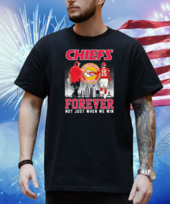 Official Andy Reid X Patrick Mahomes Kansas City Chiefs Forever Not Just When We Win Skyline Signatures Shirt