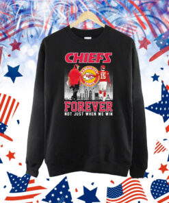 Official Andy Reid X Patrick Mahomes Kansas City Chiefs Forever Not Just When We Win Skyline Signatures Shirt