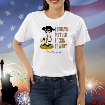 Official Carter Vail Goddamn MFin’ Cowboy UKEU Tour 2025 Cow Shirt