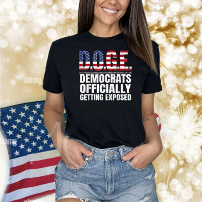 Official Doge Democrats Officially Getting Exposed American Flag Shirt