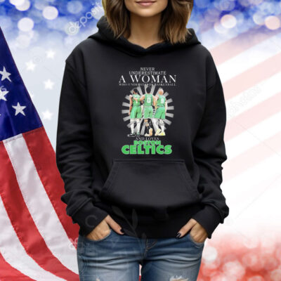 Official Jaylen Brown Jayson Tatum And Derrick White Never Underestimate A Woman Who Understands Basketball And Loves Boston Celtics Signatures Shirt