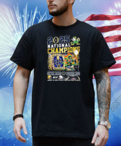 Official Notre Dame Irish Fighting Beat Ohio State Buckeyes 2025 College Football Playoff National Champions Ring Helmets Shirt