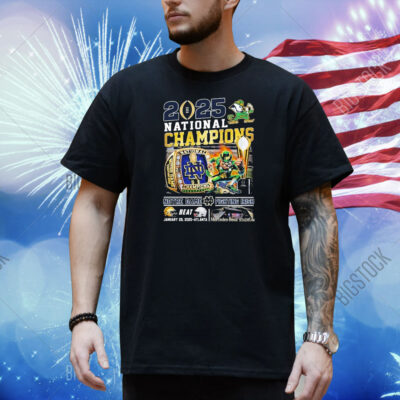 Official Notre Dame Irish Fighting Beat Ohio State Buckeyes 2025 College Football Playoff National Champions Ring Helmets Shirt