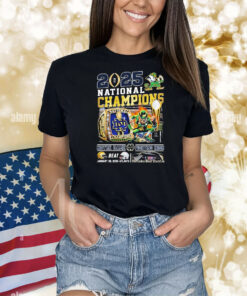 Official Notre Dame Irish Fighting Beat Ohio State Buckeyes 2025 College Football Playoff National Champions Ring Helmets Shirt